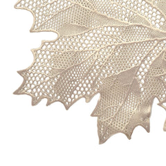 Kuber Industries Leaf Design Waterproof, Heat Resistant, Non-Slip, Easy to Clean Soft Leather Table Runner for Dining Table (Gold), Standard, HS43KUBMART026600