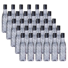 Kuber Industries BPA-Free Plastic Water Bottle|Leak Proof, Firm Grip, 100% Food Grade Plastic Bottles|For Home, Office, & Gym|Unbreakable, Freezer Proof, Fridge Water Bottle|Set Of 6|Black (Pack Of 5)