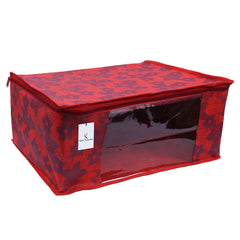 Kuber Industries Metalic Flower 8 Piece Non Woven Saree Cover Set, Large, Red, Standard