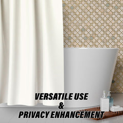 Heart Home AC Curtain | PVC Hospital Bed Curtain | Curtains for Hospital | Curtain for Bathroom | Window Blackout Curtain | Shower Curtain with 8 Rings | 7 Feet | Cream
