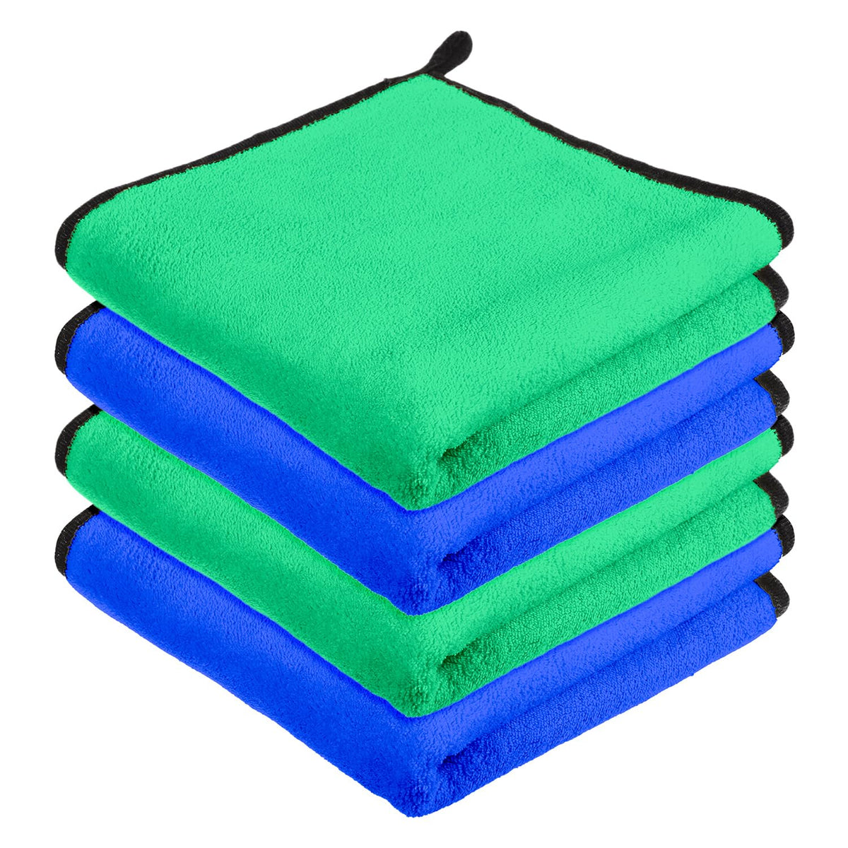 Kuber Industries Cleaning Towel | Reusable Cleaning Cloths for Kitchen | Duster Towel for Home Cleaning | 400 GSM Cleaning Cloth Towel with Hanging Loop | 40x60 | Pack of 4 | Multi