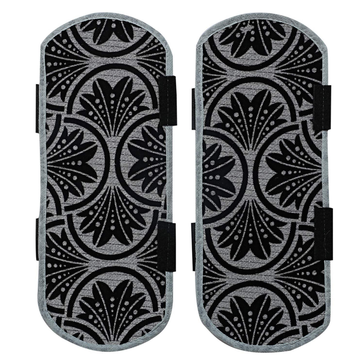 Heart Home Velvet 2 Pcs Fridge Handle Cover (Grey)- CTHH489, Standard