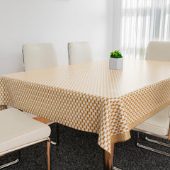 Heart Home Table Cover | Polyvinyl Dining Table Cloth Cover | Center Table Cover | Table Cover for Kitchen Table | Lining Table Cover for Hall Décor | 54x84 Inch | Golden