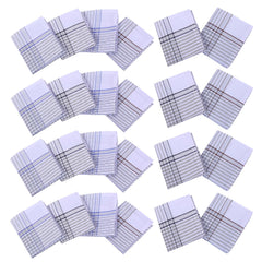 Kuber Industries Handkerchiefs | Soft Cotton | Hankies for Mans | Hankies for Boys | Lining Check | Rumal for Mans | Boys | Wicking Sweat | Set of 24 | White