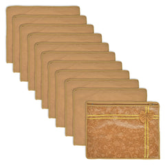 Heart Home Saree Cover | Clothes Storage Bag | Single Packing Saree with Zip Closure | Wardrobe Organizer | Cloth Stoarge Organizer | Bow New Flower-Design | Pack of 12 | Brown