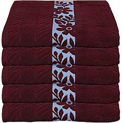 Kuber Industries 100% Cotton 5 Pieces Bath Towel 27" x54? (Maroon) -CTKTC28919