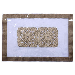 Kuber Industries Laminated Patch Design PVC 6 Piece Dining Table Place Mat Set - Gold