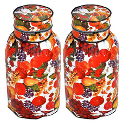 Heart Home Cylinder Cover | PVC LPG Cylinder Cover | Washable & Dustproof | Fruit Print Cylinder Tank Cover | Kitchen Cylinder Cover | LPG Gas Tank Cover | Pack of 2 | Multicolor