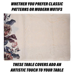 Kuber Industries Center Table Cover | Cotton Table Cloth Cover | 4-Seater Table Cloth | Rainbow Table Cover | Table Protector | Table Cover for Center Table | 40x60 Inch | CTC | Cream