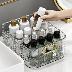 Kuber Industries Pack of 4 Multipurpose Portable Storage Container | Pantry Organise Basket | Organizer For Kitchen bathroom Accessories | Vanity Bins for Desktop Cosmetic-Storage | Transparent
