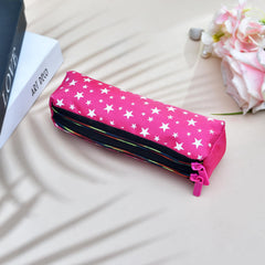 Heart Home Pencil Pouch|Rexine Stationary Pouch|Pencil Utility Pouch|School Pencil Case for Kids|Pen-Pencil Box for Kids|2 Zipper Pencil Organizer|Star Pencil Pouch|Pack of 2|Pink