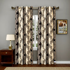 Heart Home Leaf Printed 7 Feet Door Curtain for Living Room, Bed Room, Kids Room with 8 Eyelet (Brown)-HS43HEARTH25597