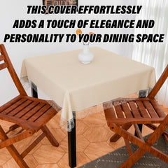 Heart Home Table Cover | Dining Table Cover | Center Table Cover | Reversable Table Cover for Kitchen Table | Dot Square Table Cover for Hall Décor | 48x48 Inch | Golden