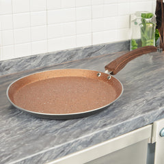 Kuber Industries Dosa Tawa Non Stick Pan with Revivted Handle | High Grade Aluminium Induction Non Stick Tawa Pan | Scratch Resistant, Gas Stove & Induction Compatiable | Black & Golden