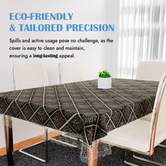 Kuber Industries Dining Table Cover | PVC Table Cloth Cover | 6-Seater Table Cloth | Table Protector Cover | Table Cover for Dining Table | Brown New Tree Table Cover | 60x90 Inch | DTC | Black