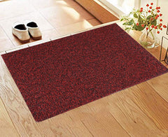 Kuber Industries Double Shade Thread Rubber Anti Slip Door Mat (16" x24'', Maroon & Black) - CTKTC039951