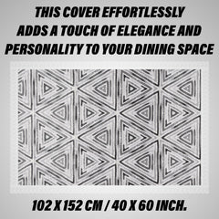 Heart Home Center Table Cover | PVC Table Cloth Cover | 4 Seater Table Cloth | Triangle Table Cover | Table Protector | Table Cover for Center Table | 40x60 Inch | CTC | Gray