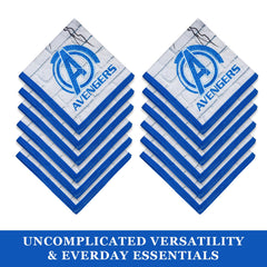 Heart Home Marvel Mjollnir Handkerchiefs | Cotton Handkerchiefs for Boys | Handkerchiefs for Girls | Rumal for Boys & Girls | Hankies for Gifting | Pack of 6 | Blue & White