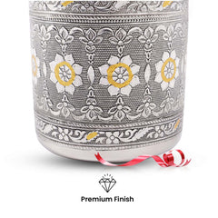 Kuber Industries 1600ml Silver Crafted Stainless Steel Containers for Kitchen with Lid | Aesthetic Multipurpose Storage Canister for Kitchen Organizer | Steel Dabba/Box for home | Silver