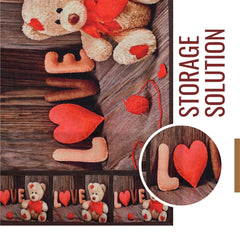 Heart Home Fridge Top Cover | Fridge Top Cover with Pockets | Refrigerator Top Cover for Kitchen | Fridge Top Cover with 6 Utility Pockets | Love-Design Fridge Cover | Brown