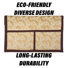 Heart Home Oven Top Cover | Microwave Oven Top Cover | Microwave Cover with 4 Utility Pockets | Oven Cover for Kitchen Décor | Carry Design Oven Top Cover | 30 LTR | Golden