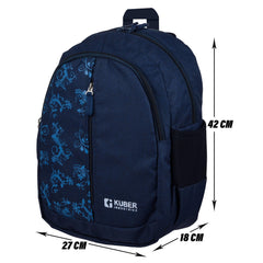 Heart Home Backpack | School Backpack for Kids | Collage Backpack | School Bag for Boys & Girls | 3 Compartments Mini Backpack | Half Print School Bag | Navy Blue
