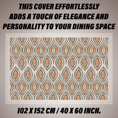 Heart Home Center Table Cover | PVC Table Cloth Cover | 4 Seater Table Cloth | Zig Zag Gripper Table Cover | Table Protector | Table Cover for Center Table | 40x60 Inch | CTC | Green