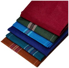 Kuber Industries 100% Cotton Premium Collection Casual Style Handkerchiefs Hanky for Men, Set of 6 (Dark Color), Blue