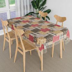Heart Home Dining Table Cover | Kitchen Dining Tablecloth | 4 Seater Center Table Cover | Dining Table Cover for Hall Décor | Barik Flower Kitchen Tablecloth | 45x70 | Maroon