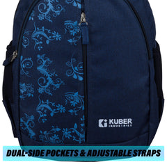 Heart Home Backpack | School Backpack for Kids | Collage Backpack | School Bag for Boys & Girls | 3 Compartments Mini Backpack | Half Print School Bag | Navy Blue