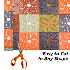 Heart Home Shelf Liner | Kitchen Cabinet Shelf Protector | Kitchen Liners for Cabinets and Drawers | Drawer Liner Mat | Check-Design Shelf Liner Cabinet Mat | 10 MTR | Orange