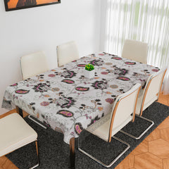 Heart Home Dining Table Cover | PVC Table Cloth Cover | 6 Seater Table Cloth | 3D Gulab Table Cover | Table Protector | Table Cover for Dining Table | 60x90 Inch | DTC | Black