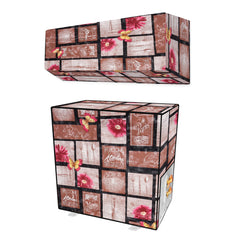 Heart Home Split AC Cover | PVC Floral AC Cover | Outdoor Condenser AC Cover | AC Cover for Indoor & Outdoor | AC Cover for Dust Protection | 1.5 Ton Ac Cover | Brown
