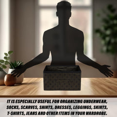 Heart Home Drawer Storage Box|Storage Bin for Clothes|Wardrobe Organizer for Books|Closet Box with Handle|Non-Woven Storage Box|Golden-Dot Storage Box|Black