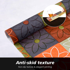 Heart Home Shelf Liner | Kitchen Cabinet Shelf Protector | Kitchen Liners for Cabinets and Drawers | Drawer Liner Mat | Check-Design Shelf Liner Cabinet Mat | 5 MTR | Pack of 2 | Orange