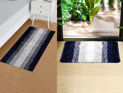 Heart Home Runner | Bedside Runner for Bedroom | Blue Patta Home Decor Runner & Door Mat Combo | Anti-Skid Runner & Door Mat | Runner & Door Mat Set | Set of 2 | Gray