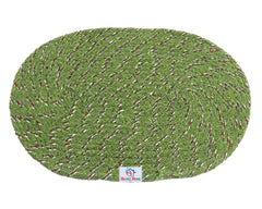 Heart Home Cotton Oval Door Mat for Porch/Kitchen/Bathroom/Laundry Room,Pack of 3 (Green) 54HH3954.