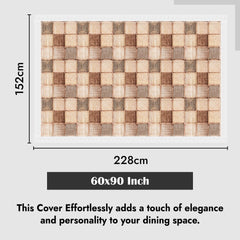 Kuber Industries Dining Table Cover 6 Seater|Water Proof Plastic Table Cover|Heat Resistant (Light Brown)