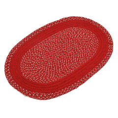 Kuber Industries Oval Design Soft Cotton Blend Anti Slip 4 Pieces Door Mat 18"x26"(Maroon) CTKTC33730