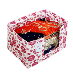 Kuber Industries Flower Printed Non Woven 3 Piece Non Woven Shirt Stacker And 3 Piece Foldable Rectangle Cloth Saree Stacker Cloth Wardrobe Organizer Wardrobe Organizer (Pink) -CTKTC38201