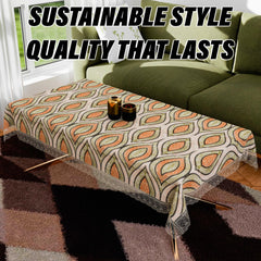 Heart Home Center Table Cover | PVC Table Cloth Cover | 4 Seater Table Cloth | Zig Zag Gripper Table Cover | Table Protector | Table Cover for Center Table | 40x60 Inch | CTC | Green