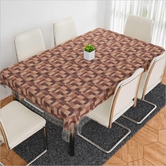 Heart Home Dining Table Cover | PVC Table Cloth Cover | 6-Seater Table Cloth | Table Protector Cover | Table Cover for Dining Table | New Check Table Cover | 60x90 Inch | DTC | Brown