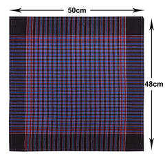 Kuber Industries Handkerchiefs|Sweat Absorbent Gingham Check Dark Colored Soft Cotton Square Hankies for Man,Boys & Wicking Sweat from Hands,Face,Set of 6 (Multicolor)