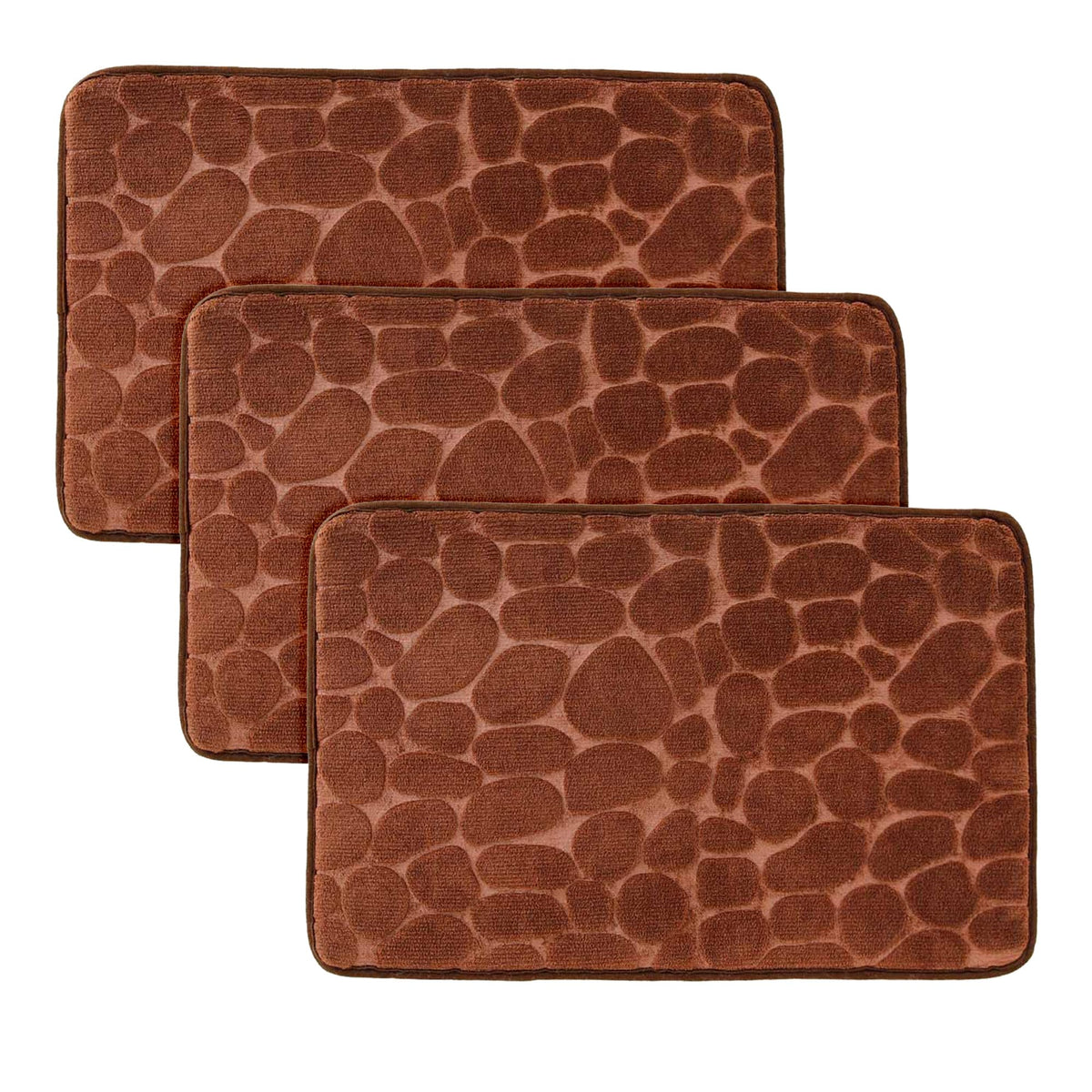 Kuber Industries Stylish DoorMat With Leopard Print Design|Super Absorbent & Comfortable|Anti Skid Bathroom Mat|Multi-Utility Mat for Living Room,Bedroom & Other Spaces|SZ-01|40x60cm,Brown (Pack Of 3)