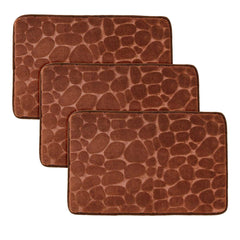 Kuber Industries Stylish DoorMat With Leopard Print Design|Super Absorbent & Comfortable|Anti Skid Bathroom Mat|Multi-Utility Mat for Living Room,Bedroom & Other Spaces|SZ-01|40x60cm,Brown (Pack Of 3)