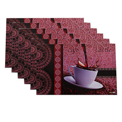 Kuber Industries PVC 6 Pieces Reversible Dining Table Placemat Set (Multi)-CTKTC28201
