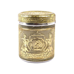 Kuber Industries 800ml Ambrose Crafted Stainless Steel Containers for Kitchen with Lid | Aesthetic Multipurpose Storage Canister for Kitchen Organizer | Steel Dabba/Box for home | Gold