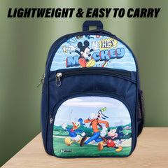 Heart Home Disney Hey Mickey School Bags | Kids School Bags | Student Bookbag | Travel Backpack | School Bag for Girls & Boys | School Bag with 4 Compartments | Navy Blue