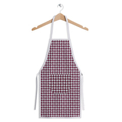 Kuber Industries Apron | Cotton Front Pocket Kitchen Apron | Check New Apron for Restaurent | Apron for Housewife | Chef Apron for Kitchen | Chef Bib Apron | Maroon