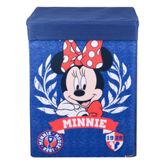 Heart Home Minnie Toy Storage Box | Laundry Basket for Toys | Folding Laundry Basket | Clothes Hamper with Lid & Handles | Storage Basket for Bathroom | 60 LTR | Navy Blue